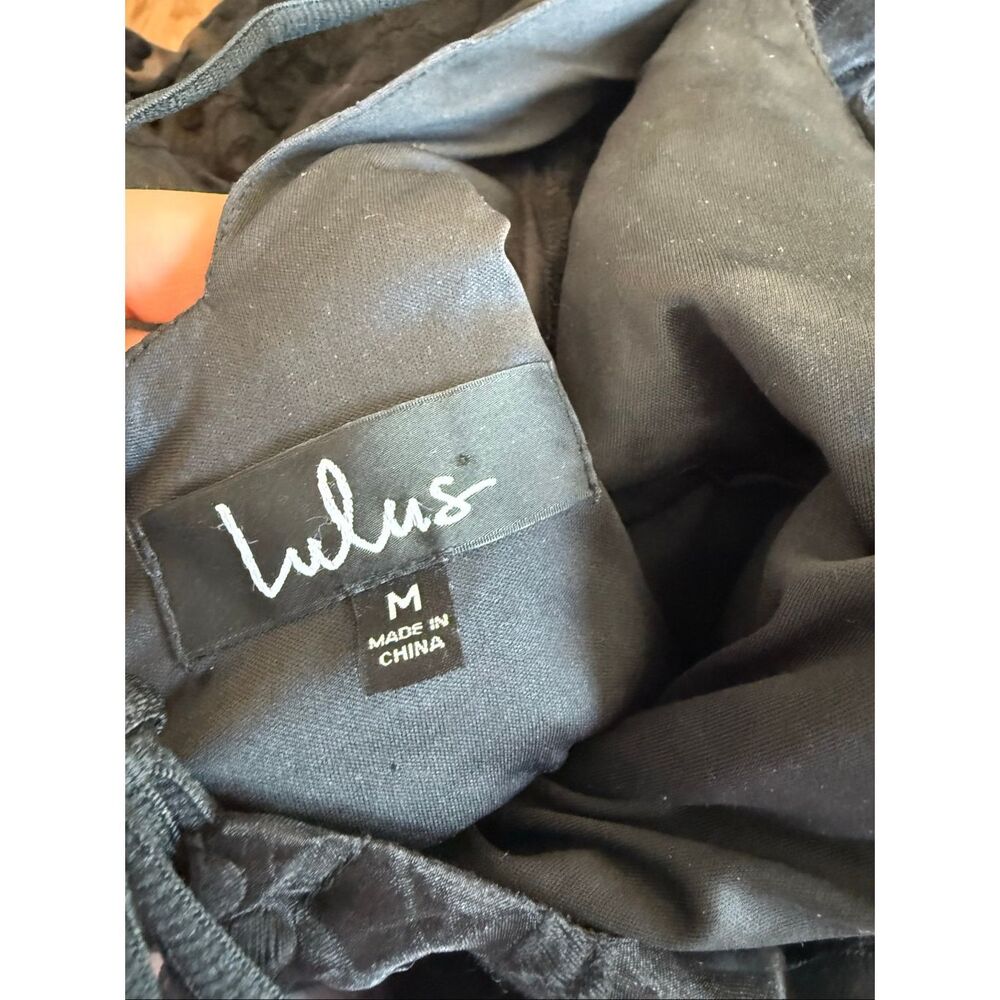 Lulus be my date black floral embroidered high low midi dress m - Picture 7 of 10